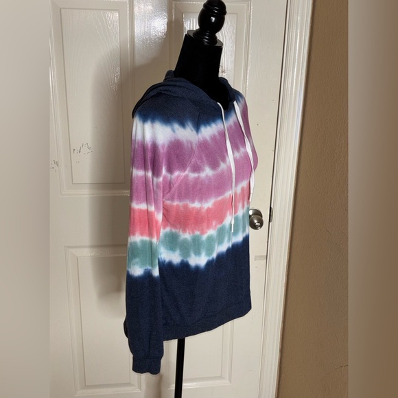 p.j savage blue tie dye pajama soft hoodie sweater & Pants size medium womens - Picture 3 of 10